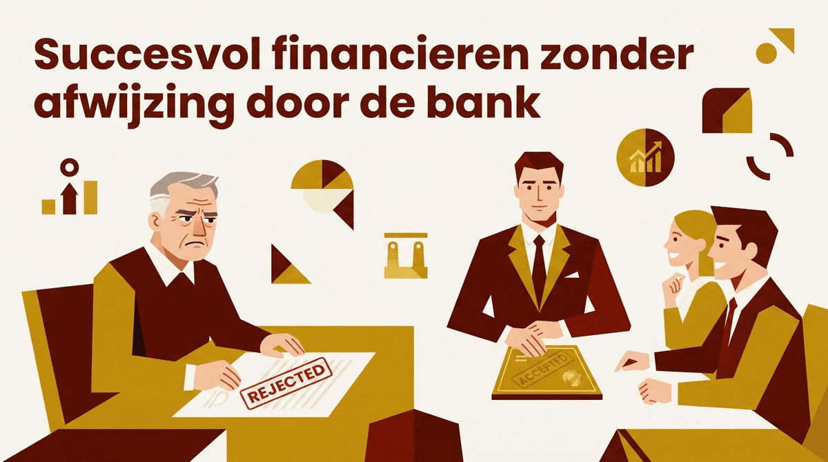 An illustration depicting two contrasting financial scenarios: one person receiving a rejection and a couple receiving an acceptance, highlighting successful financing.